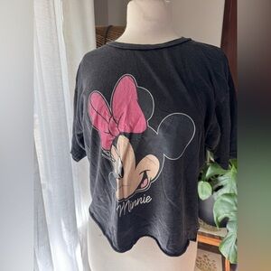 Black Minnie Mouse T-Shirt with Pink‎ Bow